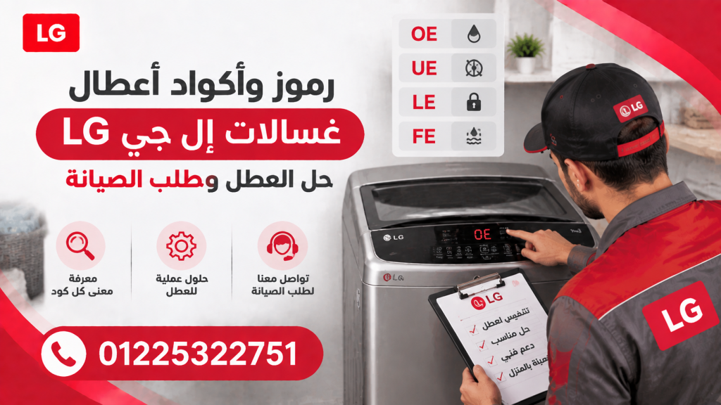 رموز وأكواد أعطال غسالات إل جي LG | حل العطل وطلب الصيانة