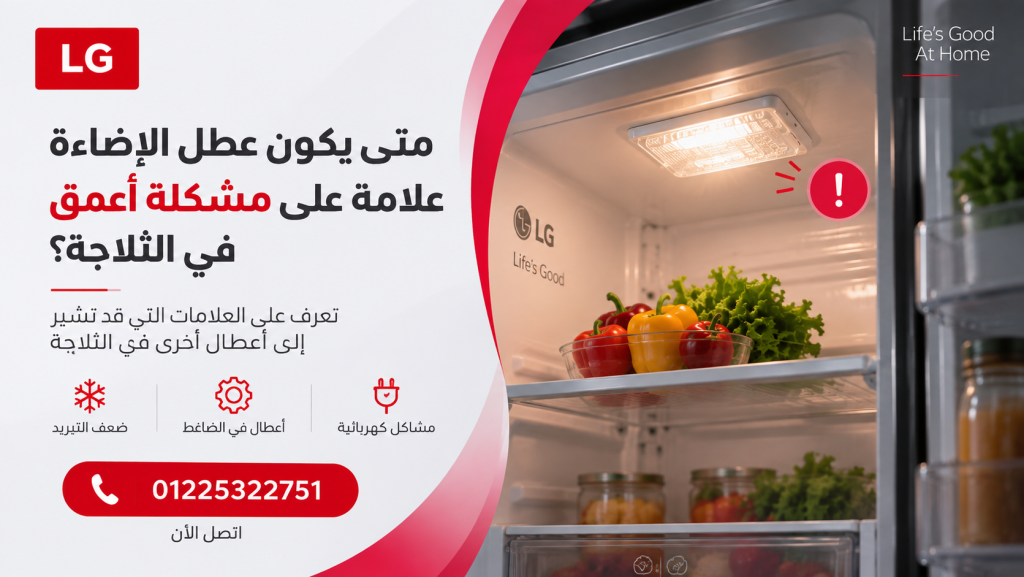 متى يكون عطل الإضاءة علامة على مشكلة أعمق في الثلاجة؟